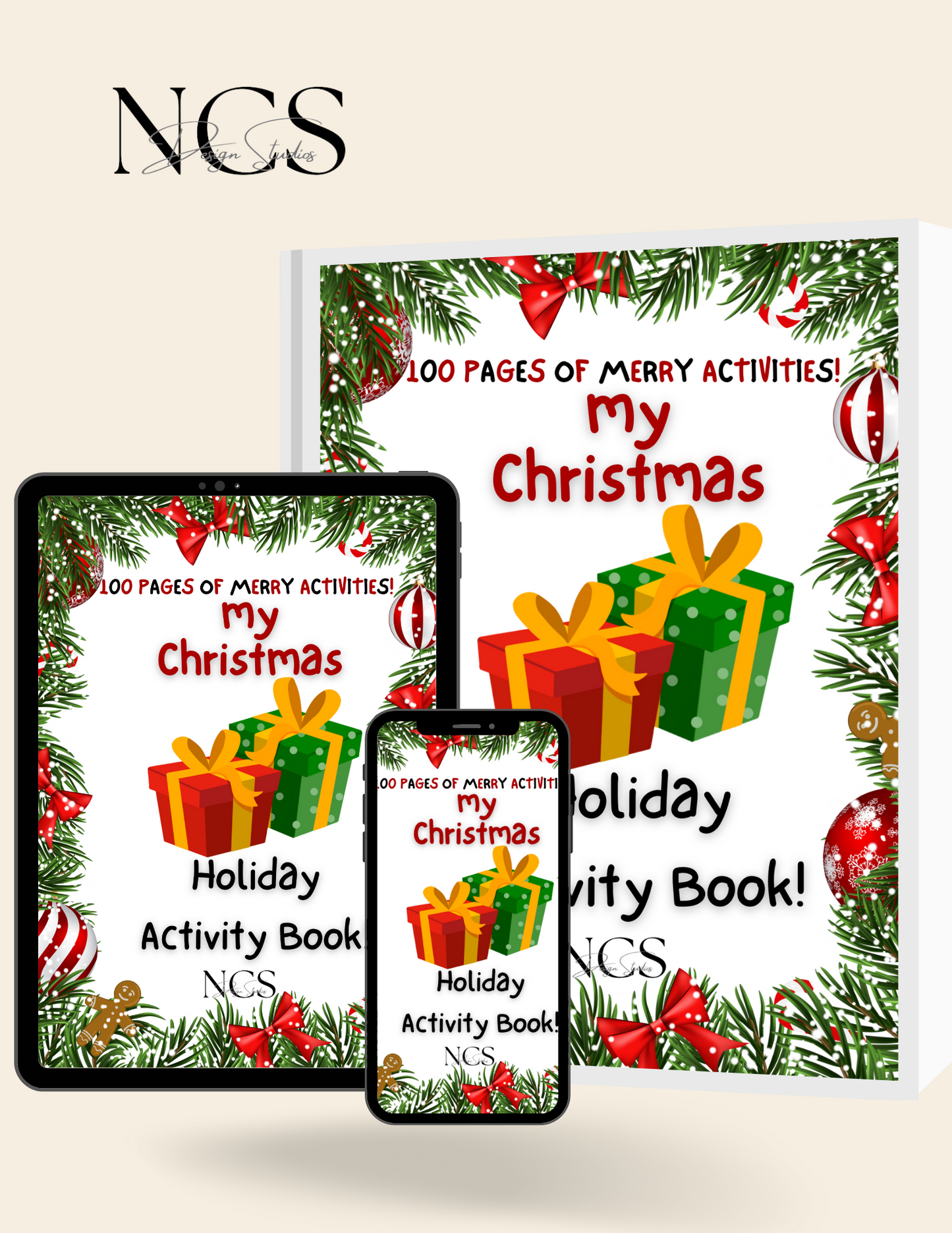 100 Page Christmas Activity Book Digital download