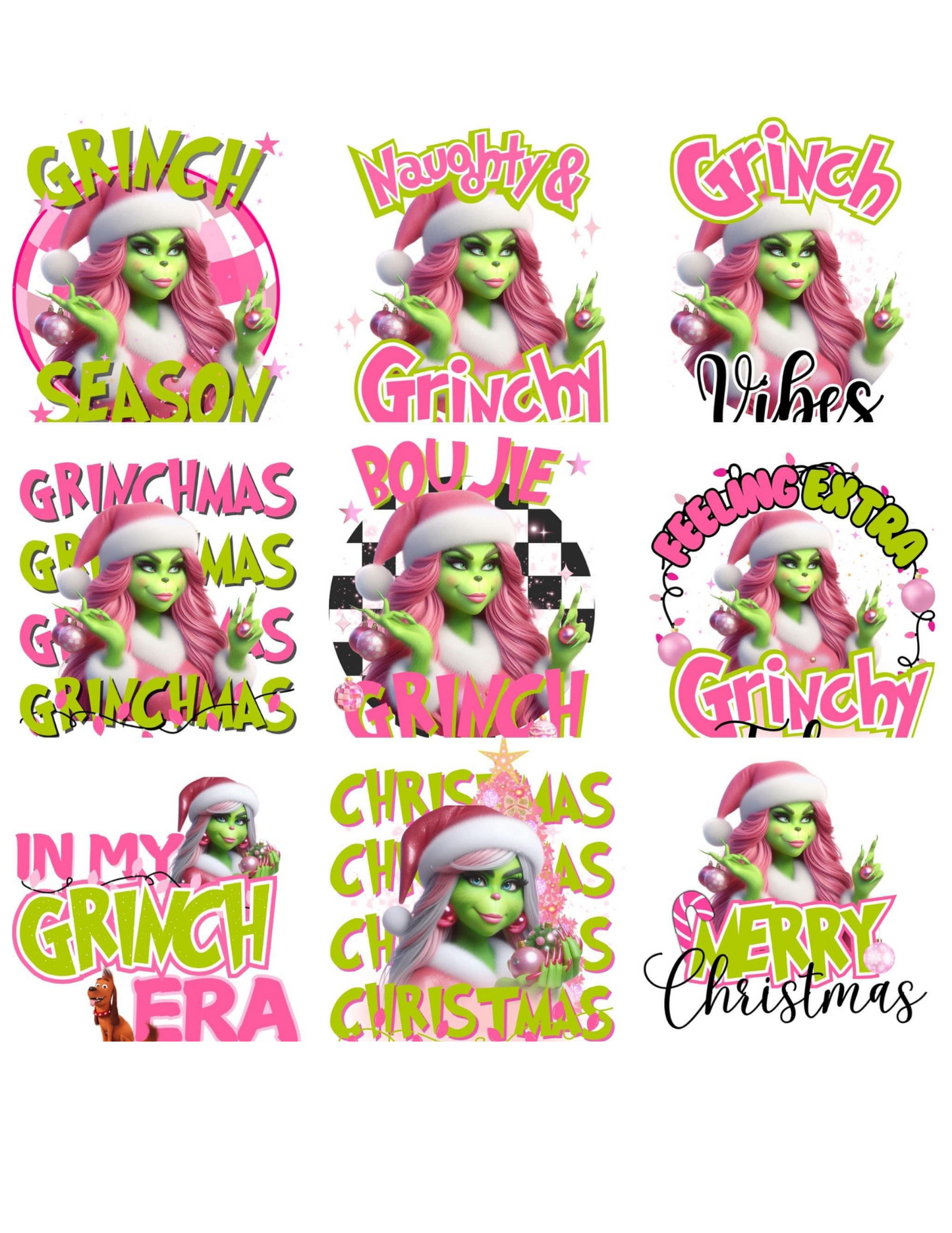 CUTE GRINCH DIGITAL EDITABLE TEMPLATES